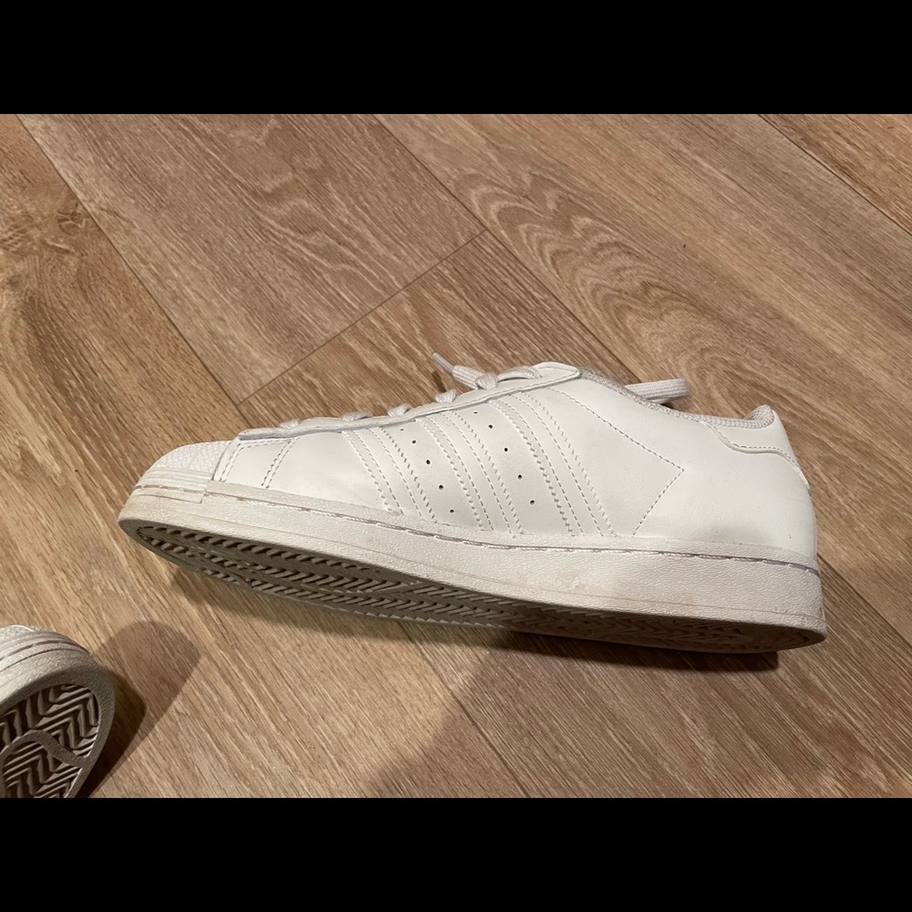 All White Adidas Superstar Sneakers - Picture 2 of 8
